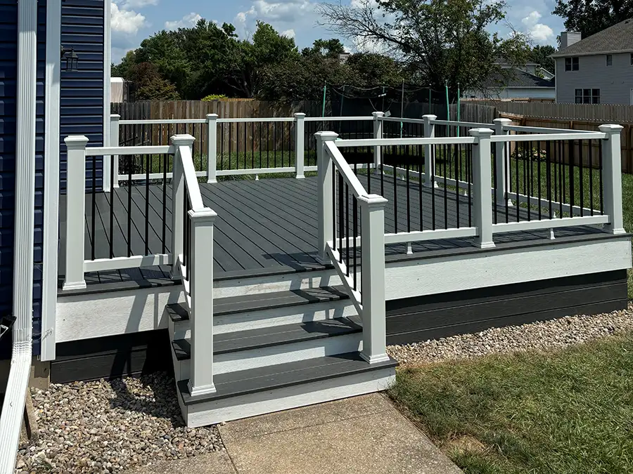 new deck on the rear of a residential property in springfield il