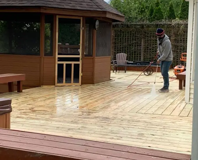 Professional Deck Preparation for deck staining in Springfield IL