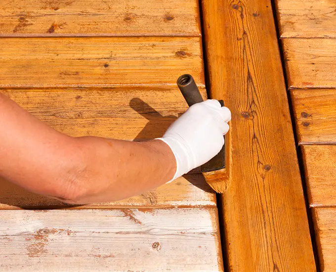 staining a wooden deck in Springfield IL